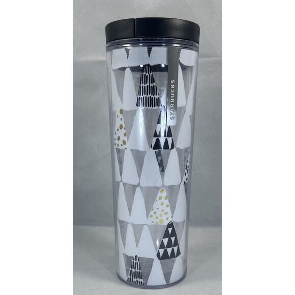 Starbucks 2013 16 oz Insulated Tumbler Christmas Holiday Trees Coffee Tea Cup - Picture 1 of 12